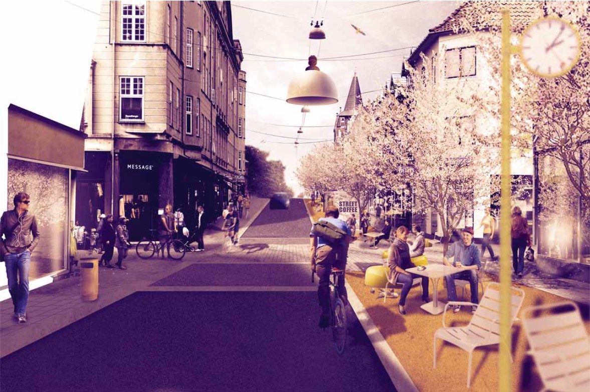 Visualisering af krydset Kongensgade & Kirkegade